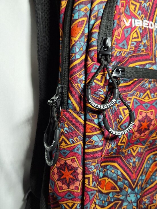 Vibedration Hydration Backpack w/o bladder - Blue/Red/Orange pattern - Used main image 6